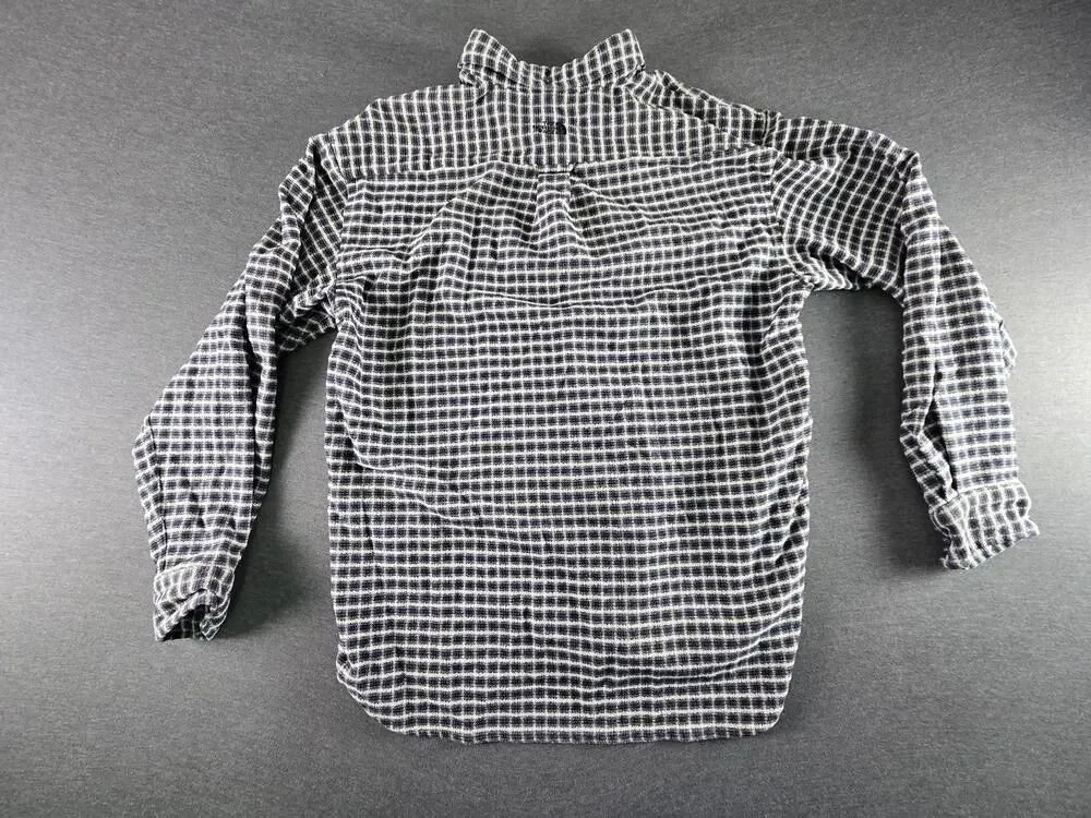 The North Face Shirt Mens Large Blue Check Long Sleeve Flannel Button Up Casual
